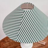 Earthenware lamp and striped lampshade