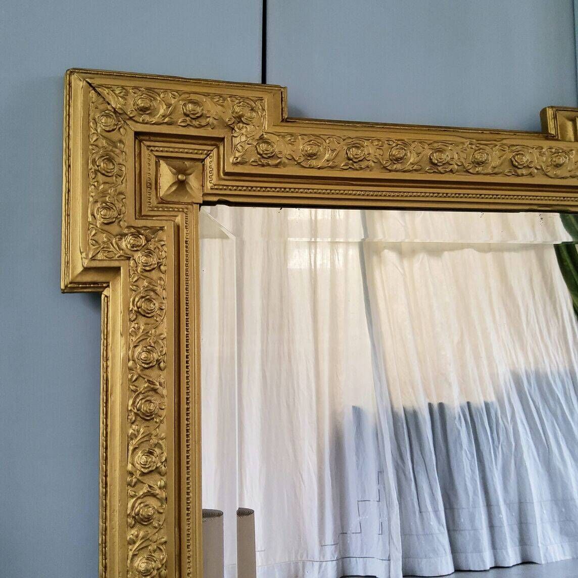 Bevelled gold mirror