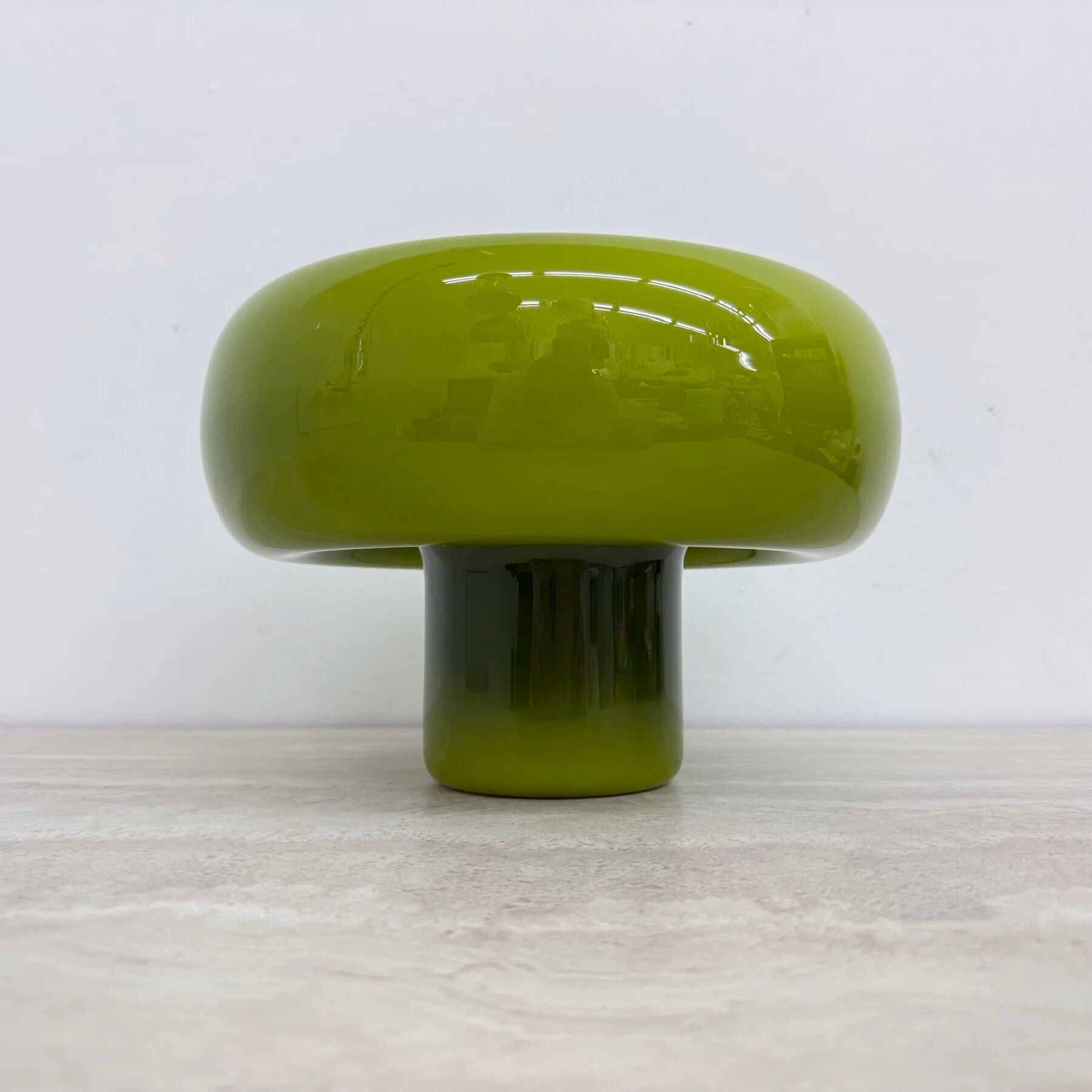 Mid-century design green glass Swedish table lamp, 1970s