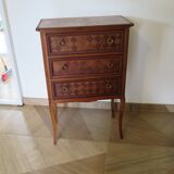 Louis XVI style chest of drawers with 3 drawers in oak