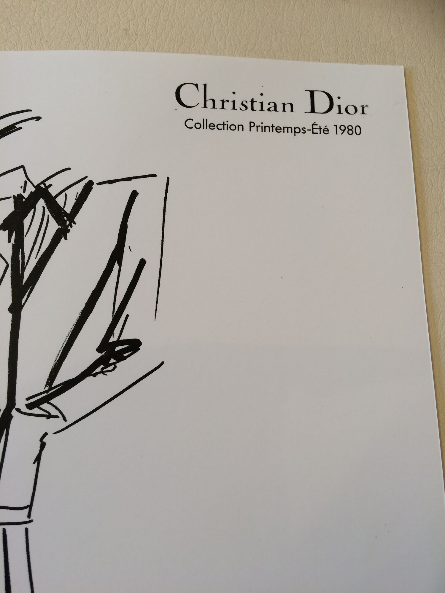 Christian dior, nice sketch of the 1980s black-and-white press mode