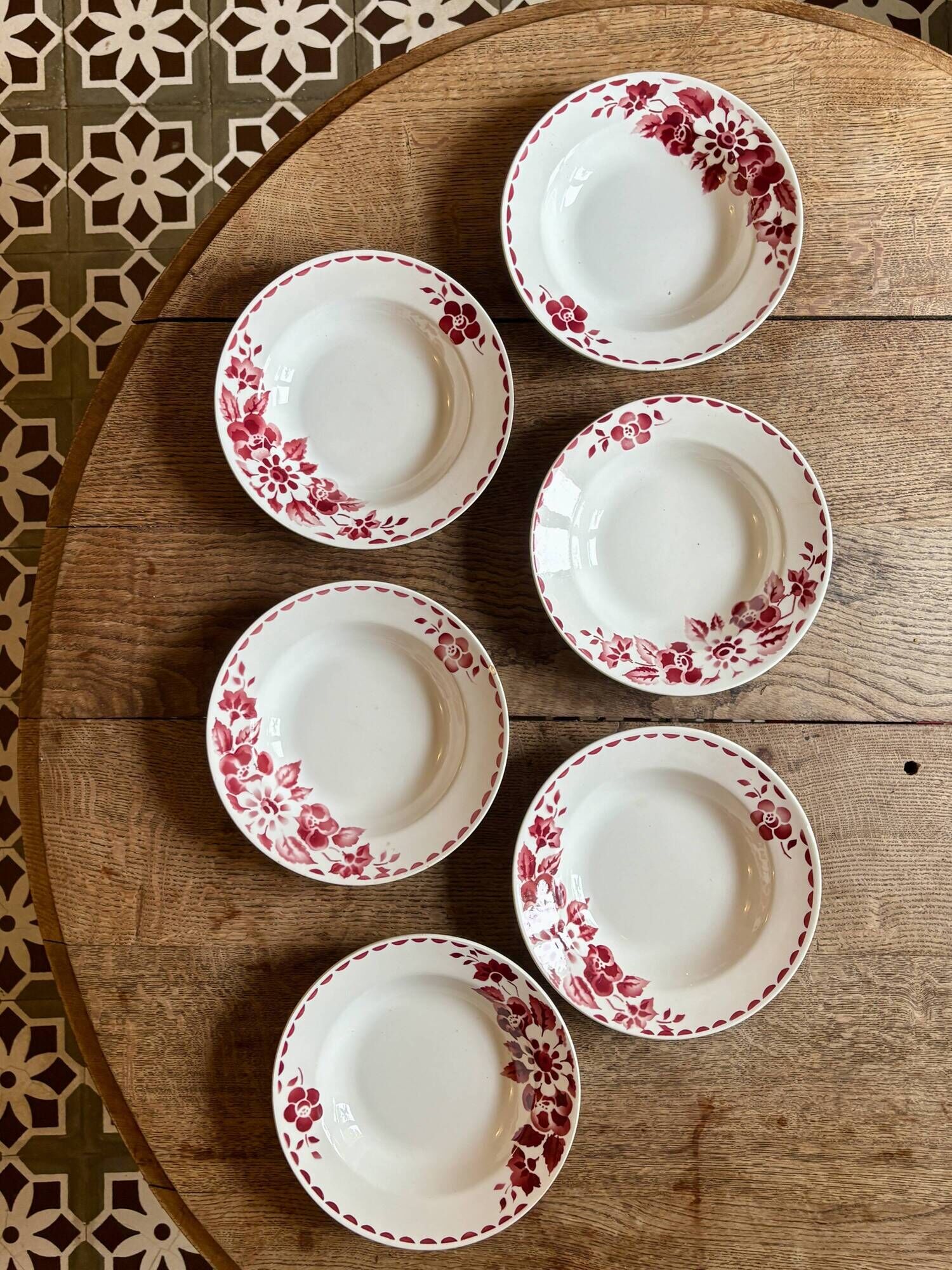 Set of 6 vintage deep plates Model Jane by Céranord