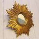 Miroir soleil en bois doré décoration vintage