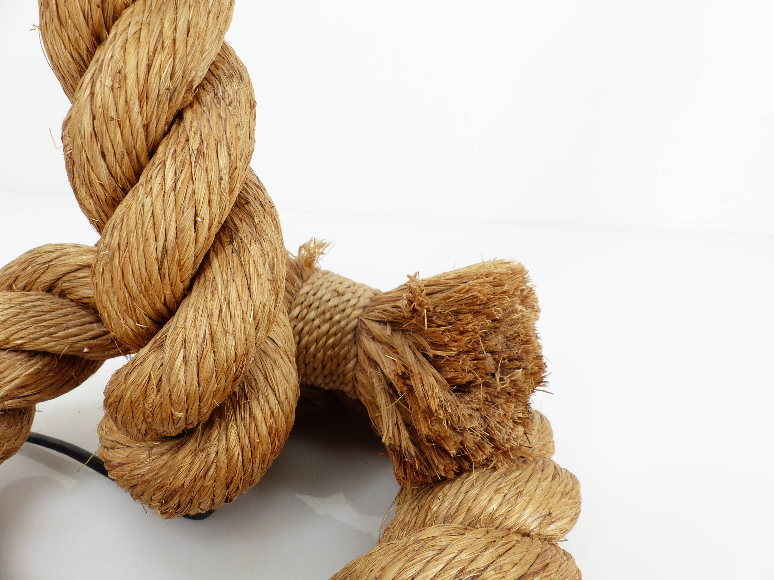 Rope lamp, work in the style of Audoux & Minet, circa 1970-1980