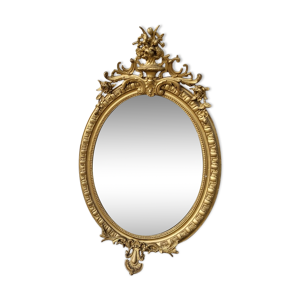 Miroir medaillon dore
