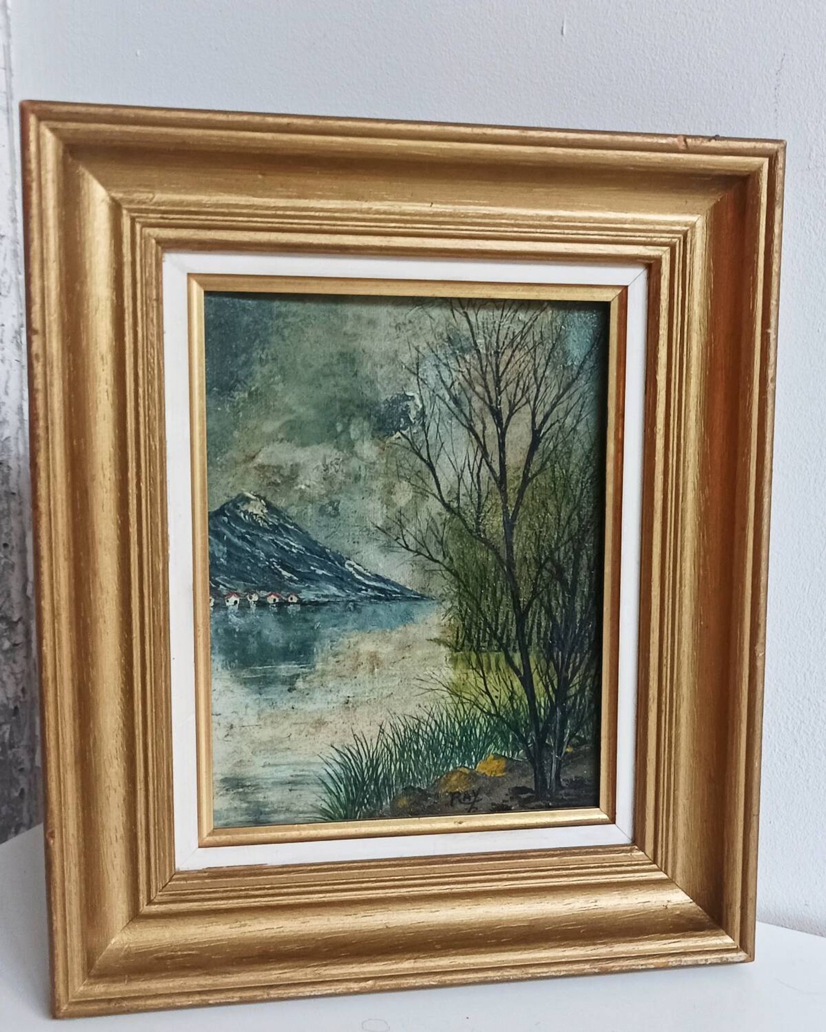 Tableau huile sur toile paysage signé