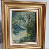 Oil painting on canvas landscape signed