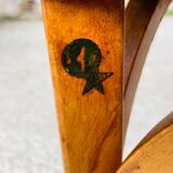 Bistro stool, curved wood by Stella, circa 1950s