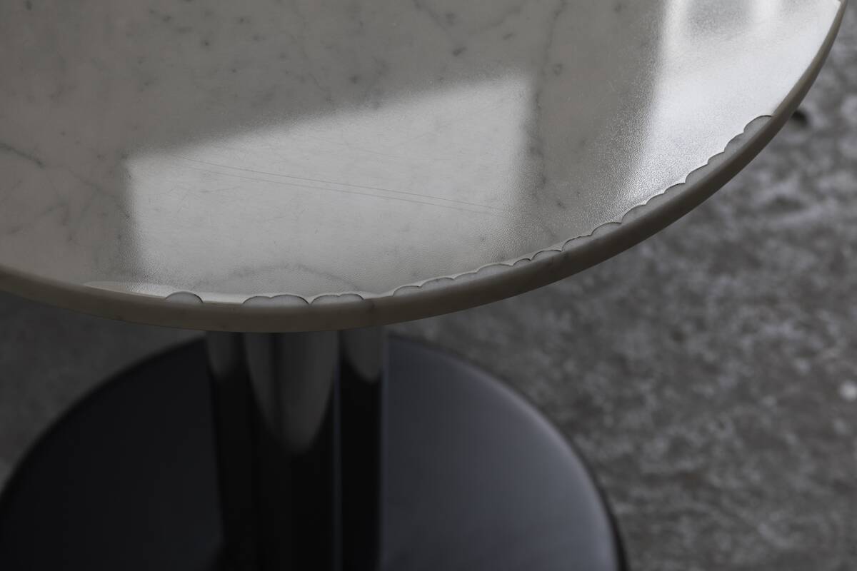 Side table chrome marble