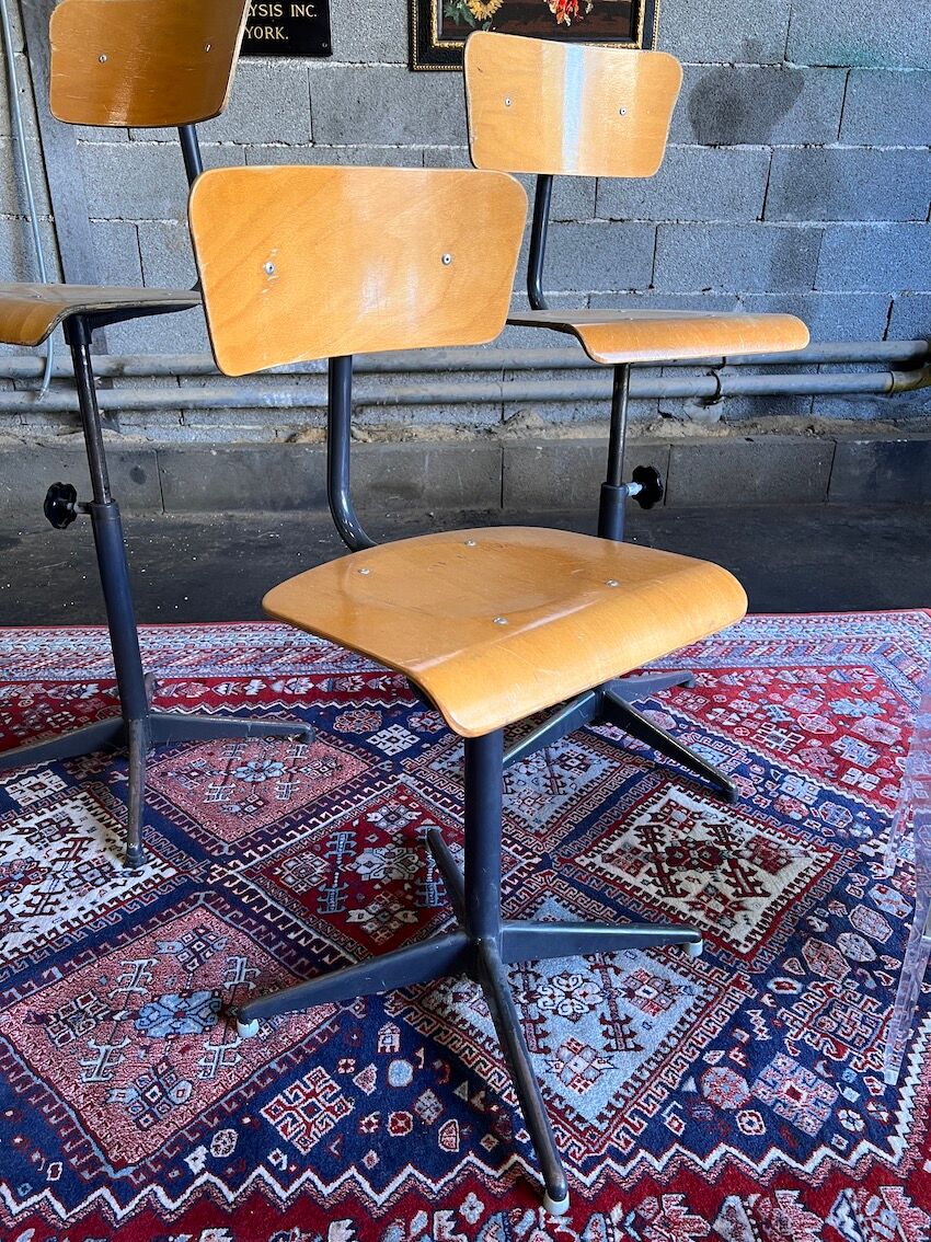 Vintage Swivel and Adjustable Industrial Workshop/Office Chair - 70s