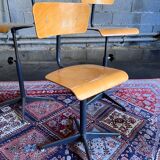 Vintage Swivel and Adjustable Industrial Workshop/Office Chair - 70s