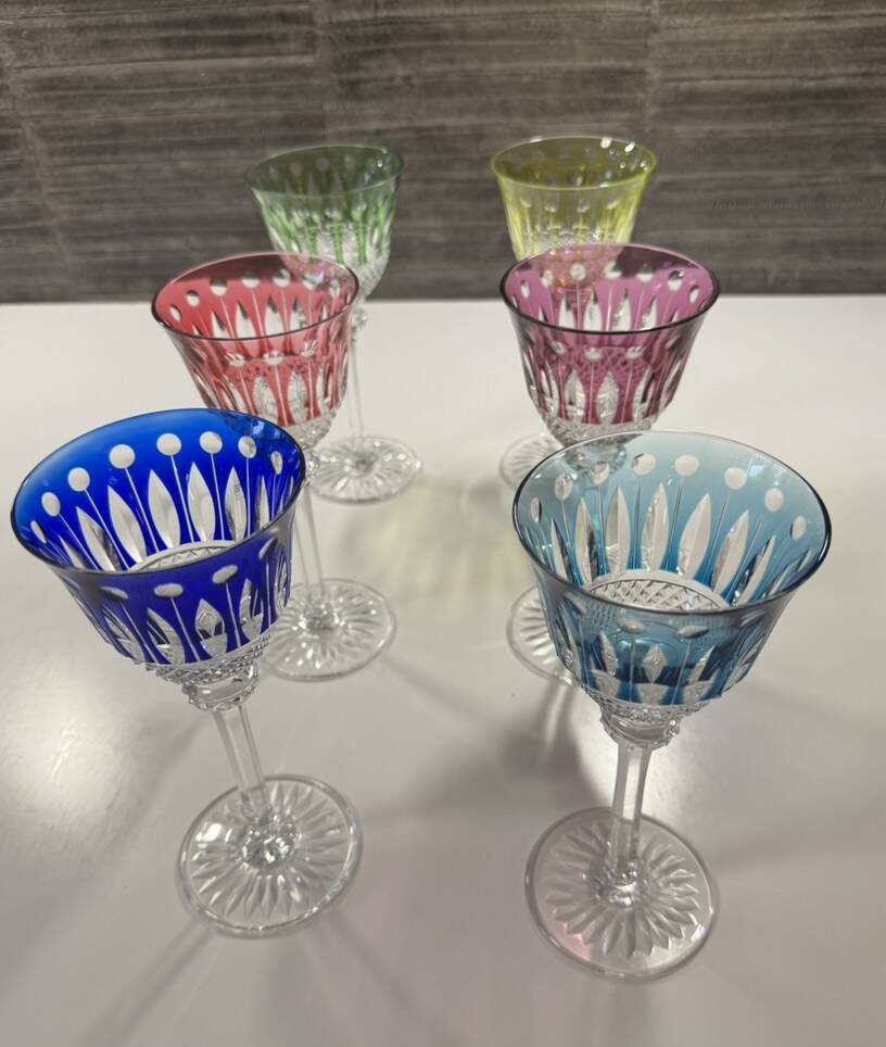 A vendre verres cristal couleur st louis modele tommy