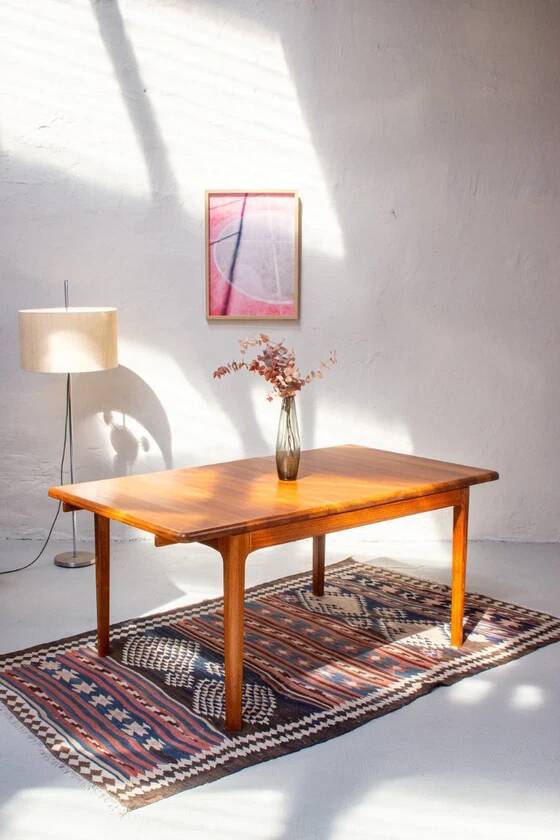 Vintage teak dining table, Danish Mid Century, 1960s, solid wood