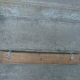 Wooden wall coat holder with 3 vintage hooks