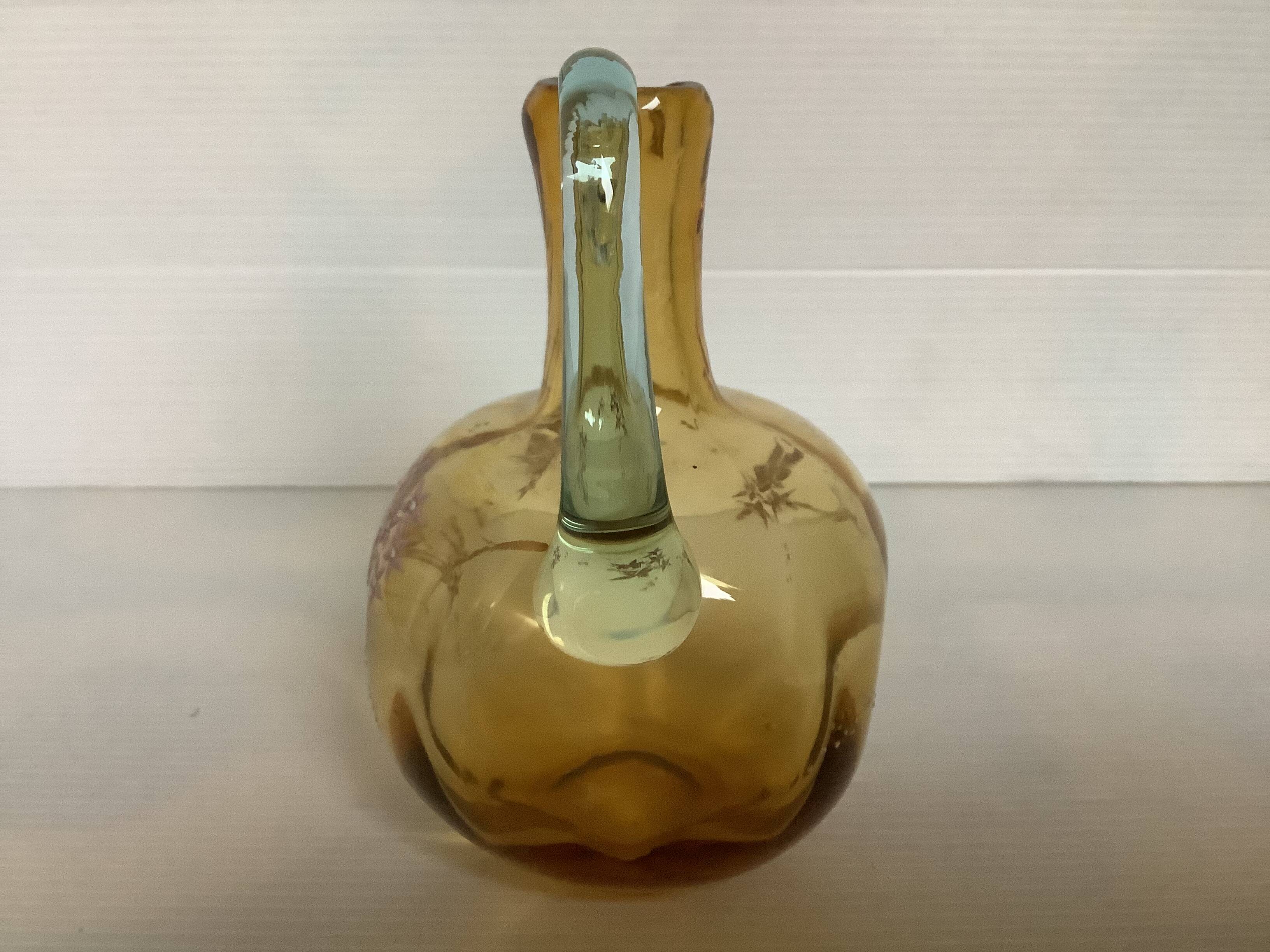 Square enamelled flower carafe