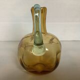 Pichet carafe carré fleurs émaillées