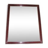 Miroir contemporain en bois rehaussé de 2 liserés en laiton 45x54cm