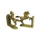 Brass prancing horses bookends figurines vintage copper 1970s