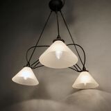 Lustre en fer à 3 opalines