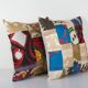 Set of 2 vintage embroidered cushion covers 46x48 cm