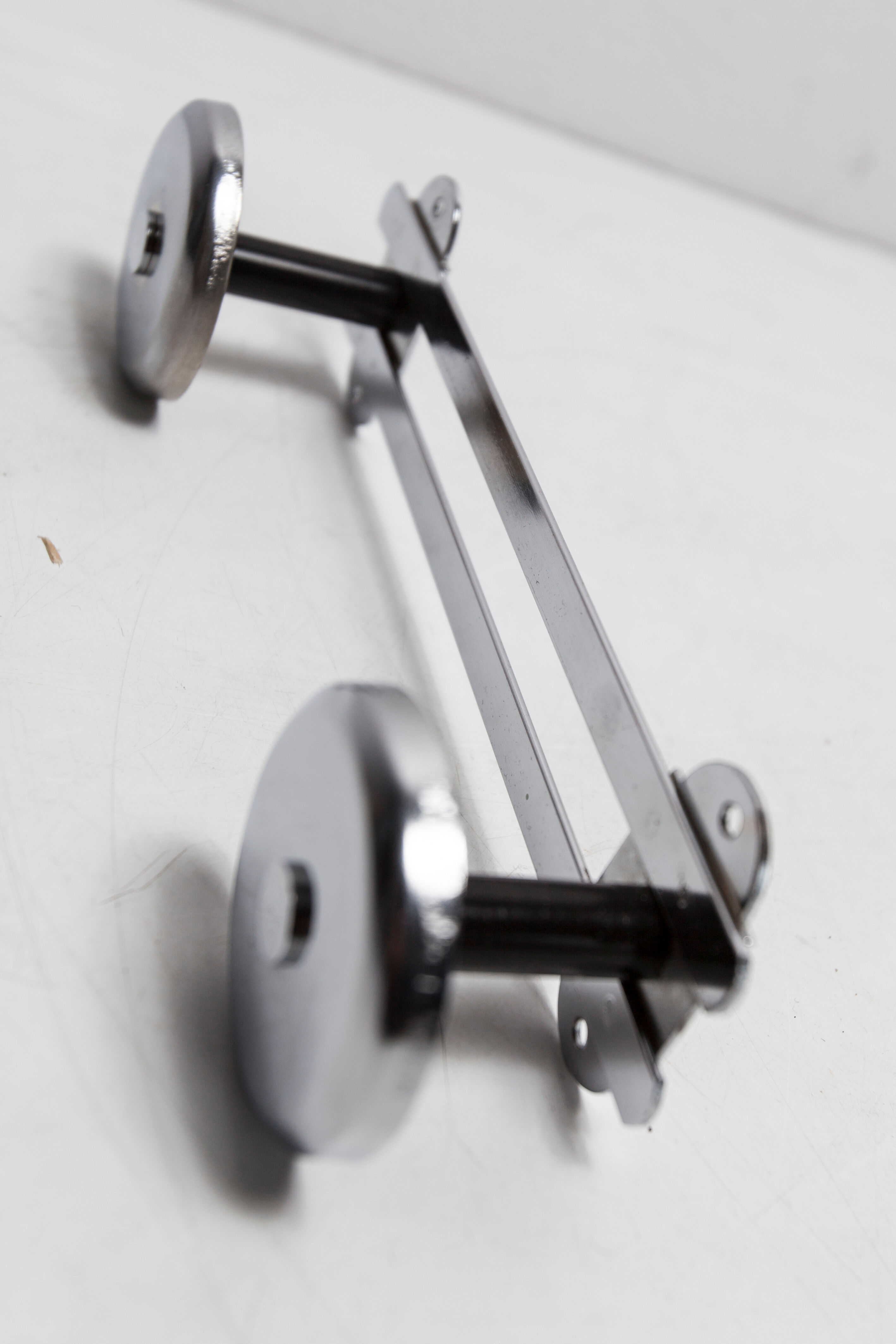 Wall coat rack double hook chrome 1960