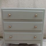 Vintage commode enhanced in grey-green.