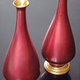 Paire de vases soliflore porcelaine Royal couronne vase craquelé  XIX