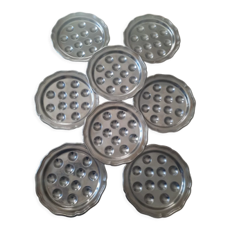 Set of 8 snail plates