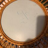 Vintage rattan sun mirror 60s