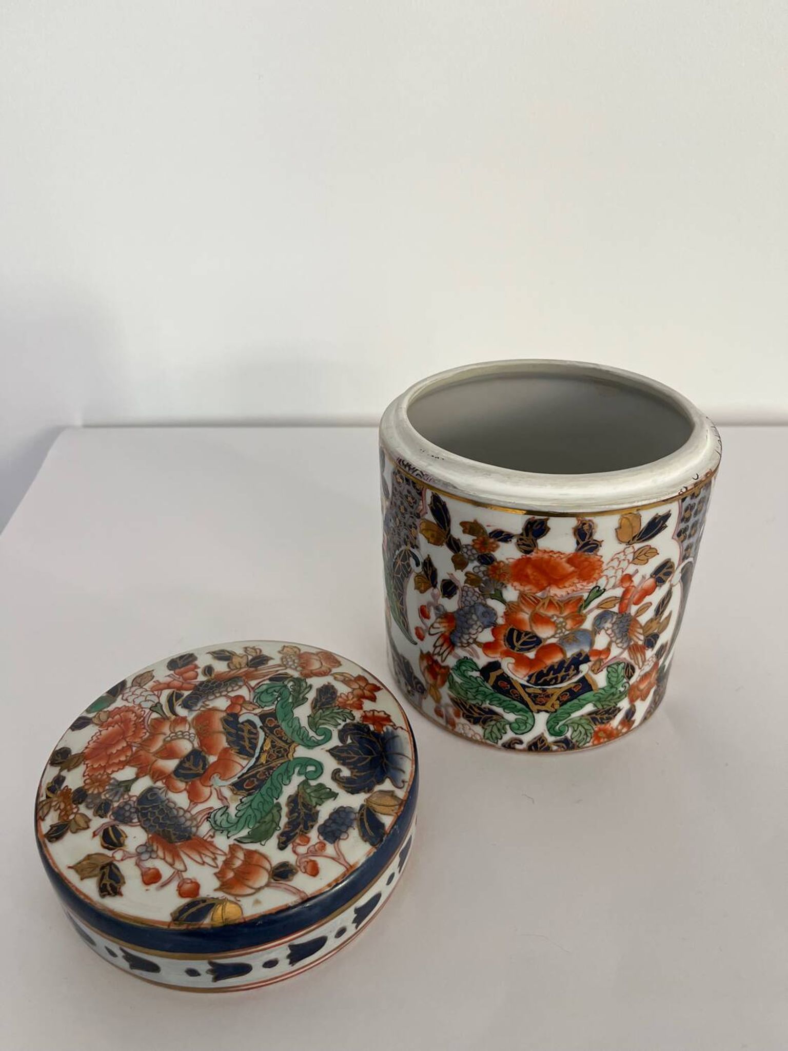 Pot / vide poche avec couvercle porcelaine chinois