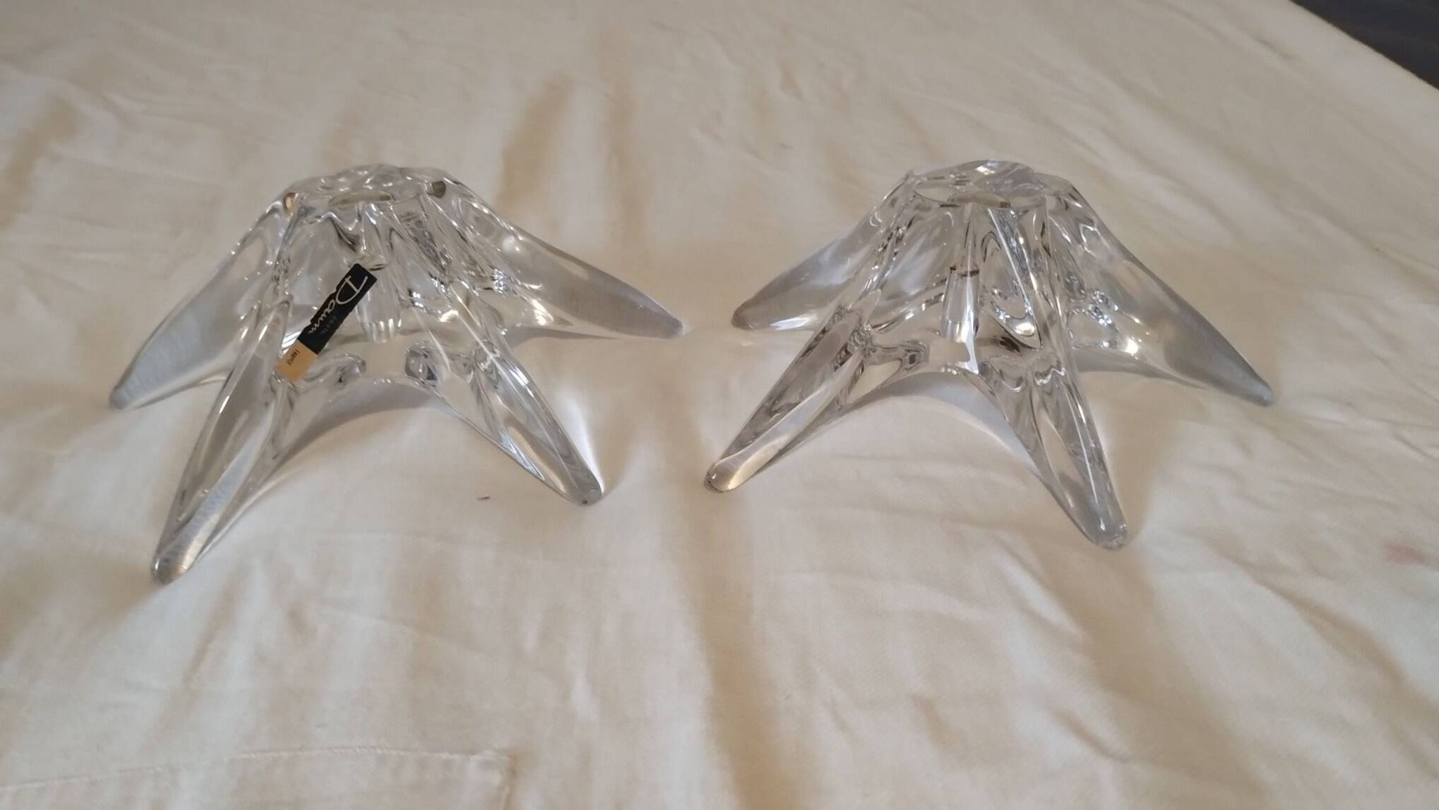 Lot de 2 bougeoirs "Daum" étoile de mer (grand modèle)