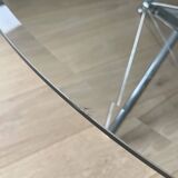 Table basse Théodore Waddell Cassina 1973 - acier chromé et cristal