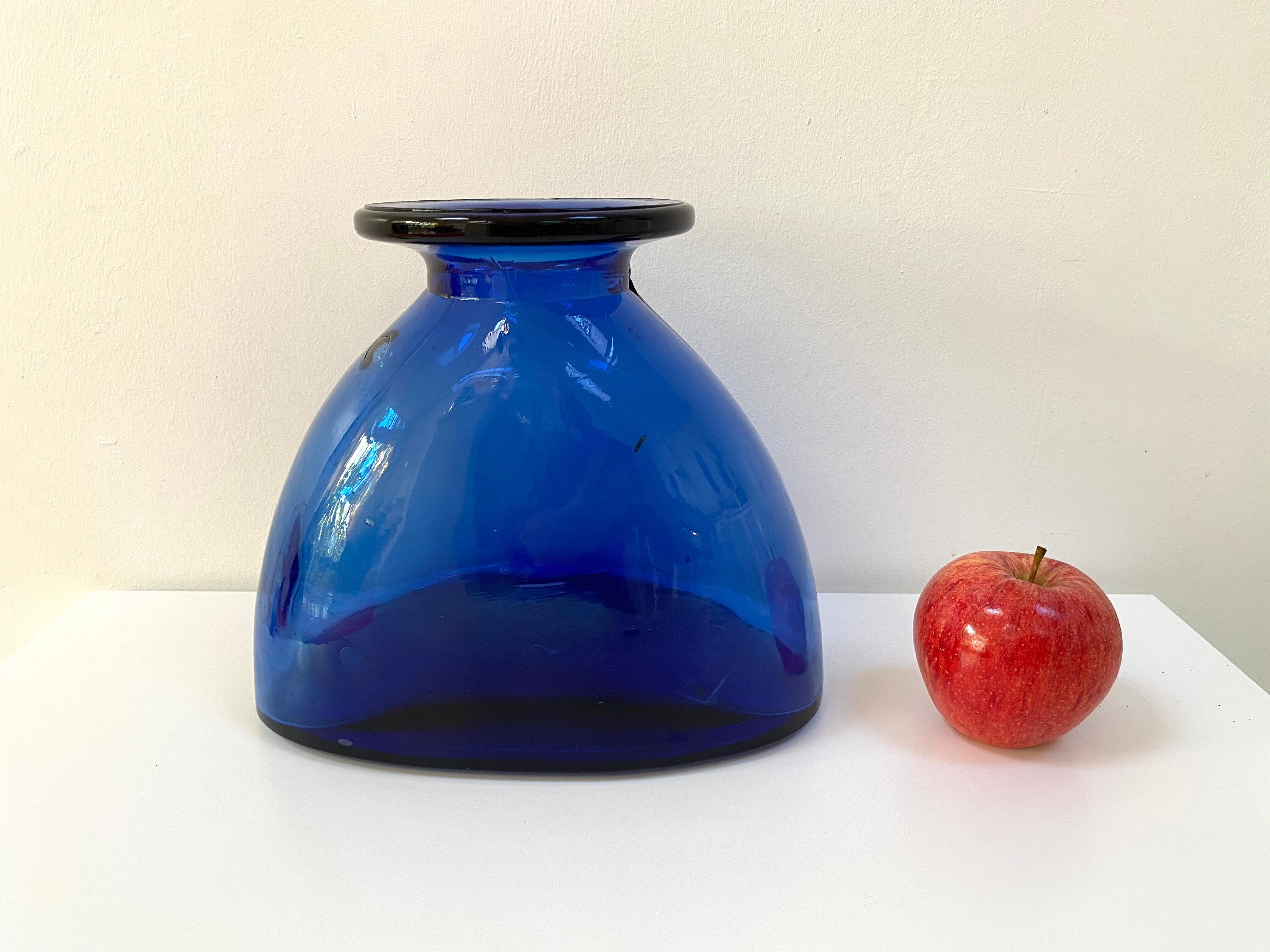 Vintage cobalt blue glass vase