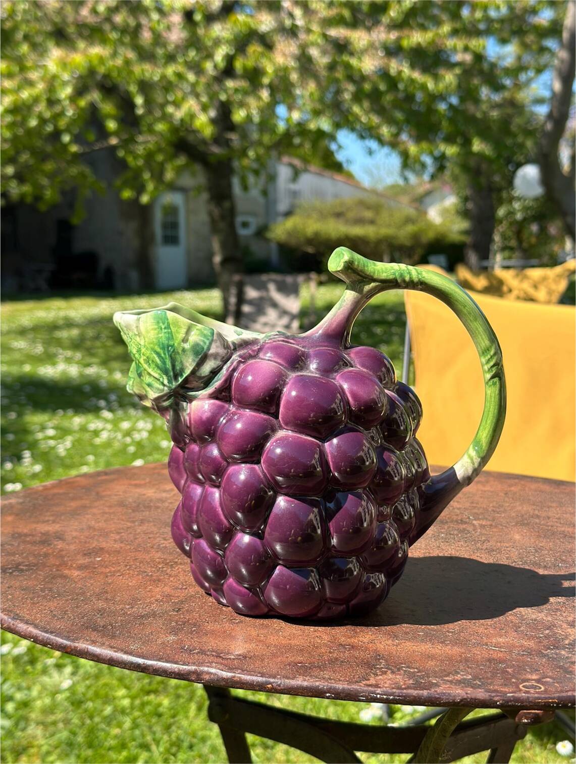 Pichet carafe Barbotine zoomorphic Vintage Grape - Water/Wine Carafe Ceramic