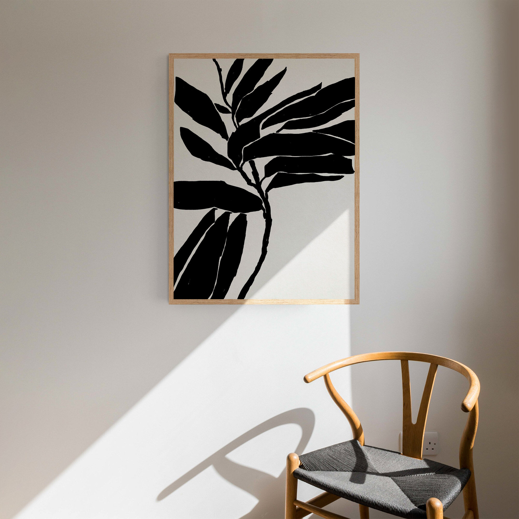 Botanical illustration in black, 50x70