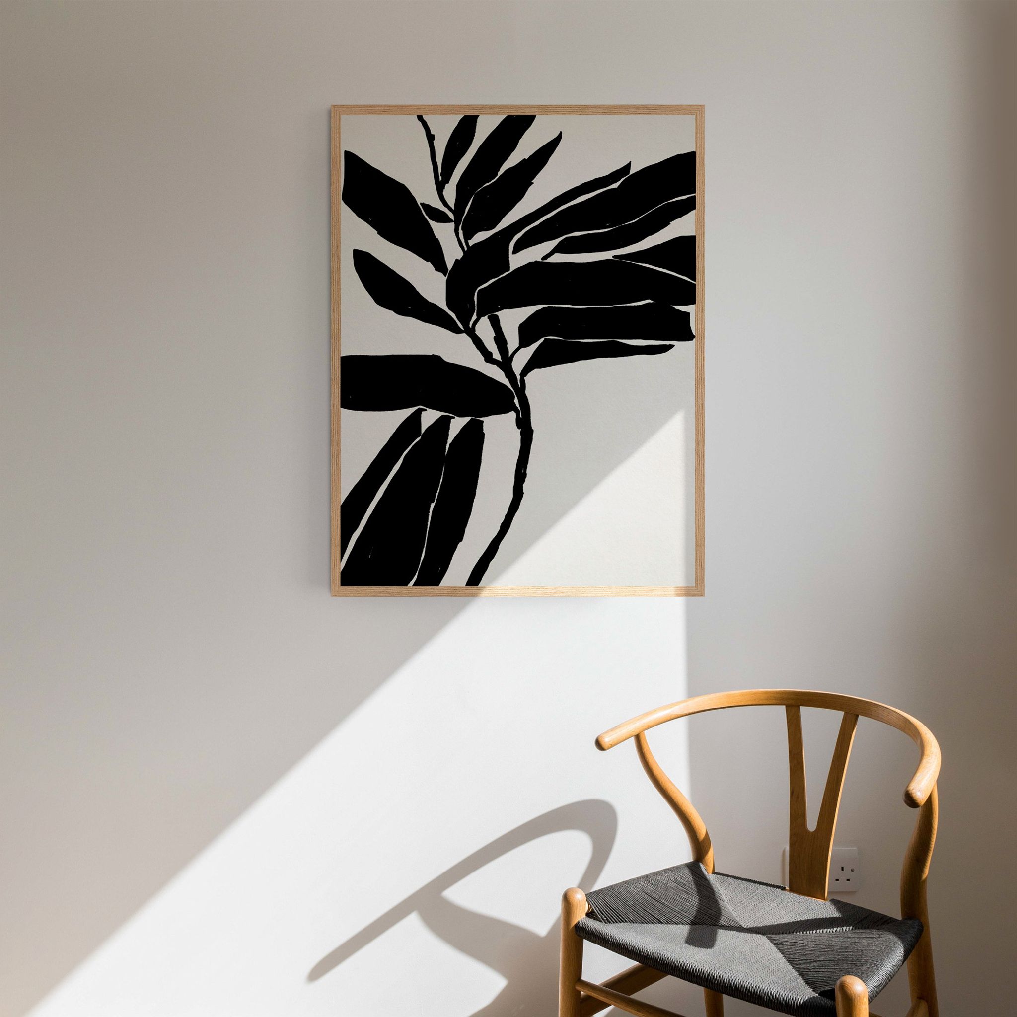 Illustration botanique en noir, 50x70