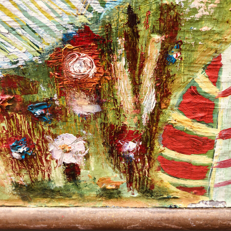 Vintage painting 70's "Psychedelic Campaign Party"