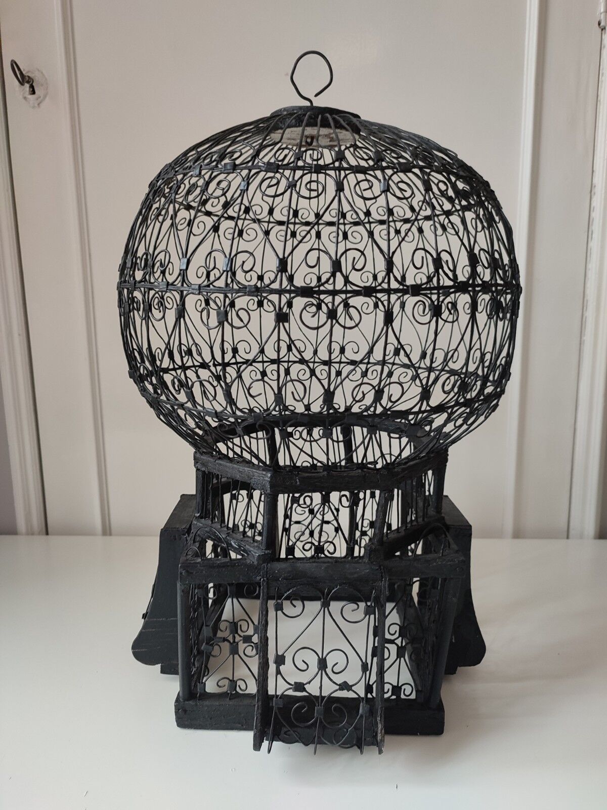 Metal and wood birdcage
