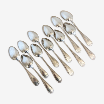 Series of 11 large old spoons, silver metal