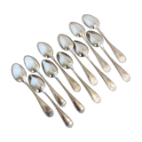 Series of 11 large old spoons, silver metal