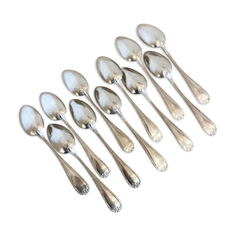 Series of 11 large old spoons, silver metal