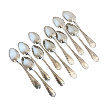 Series of 11 large old spoons, silver metal