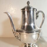 Louis XVI style silver-plated teapot and milk jug