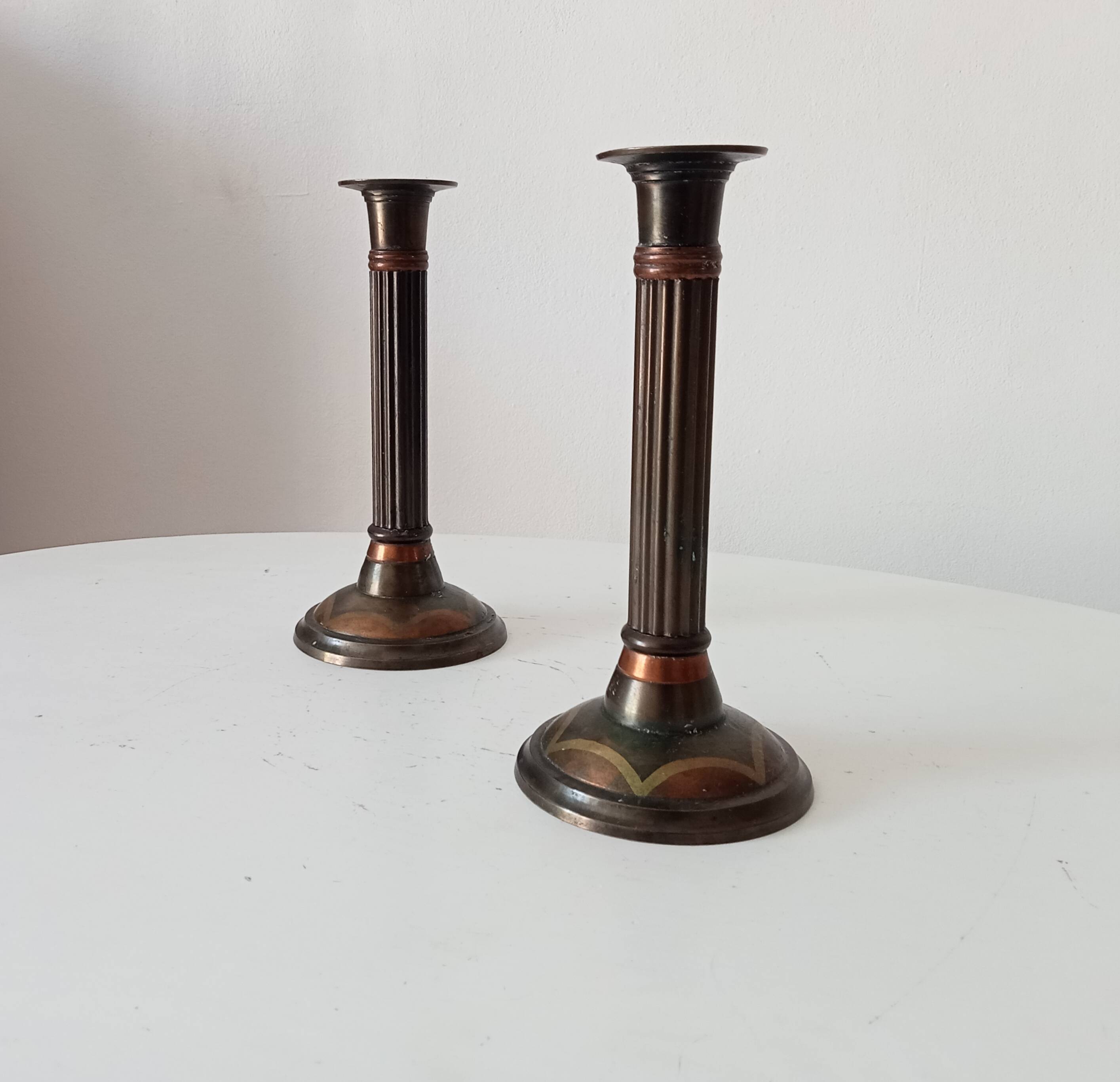 Pair of antique neoclassical candlesticks
