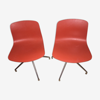 Paire de chaises HAY pivotantes "About a Chair" Warm Red