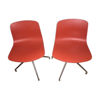 Paire de chaises HAY pivotantes "About a Chair" Warm Red