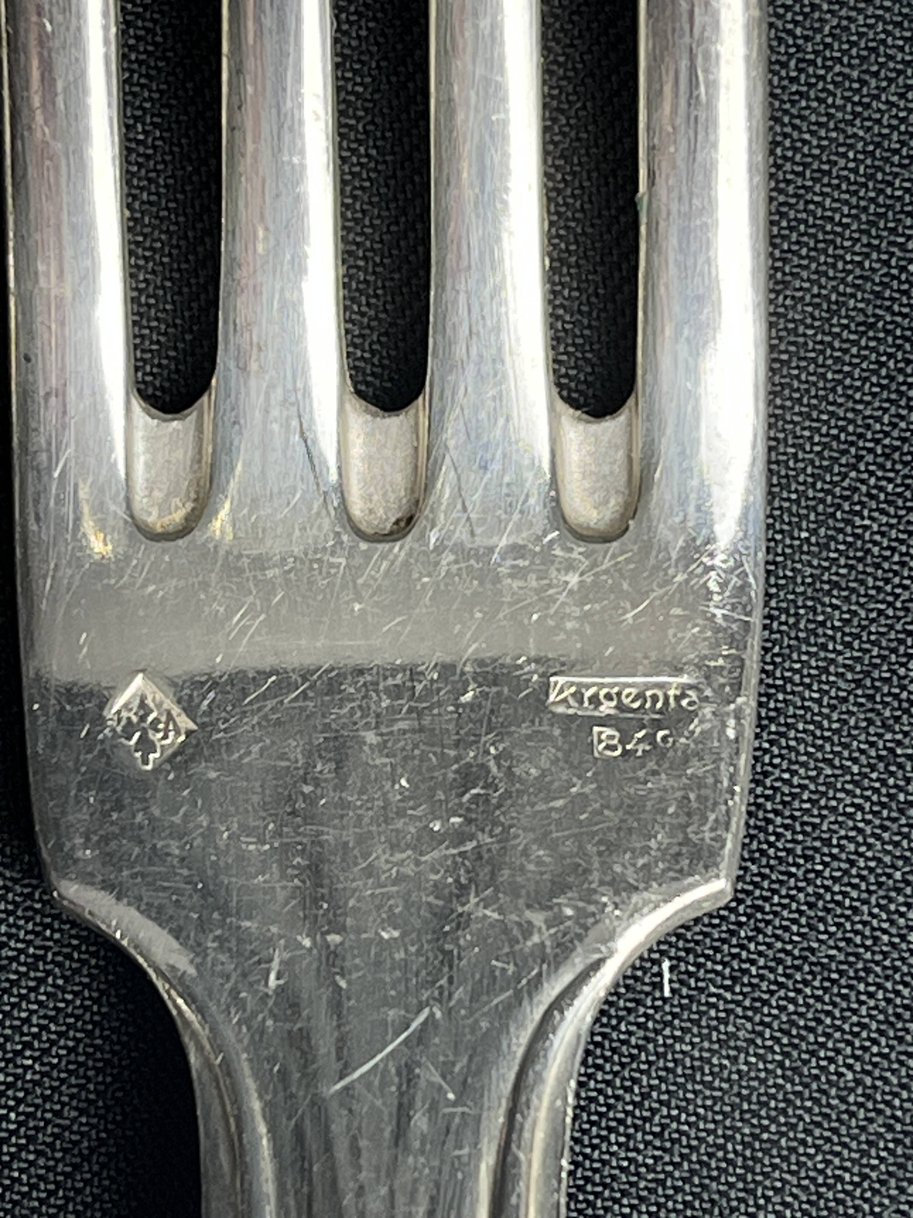Tableware, silver-plated cutlery Argenta hallmark around 1970