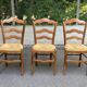 4 solid wood kitchen chairs with rush seats