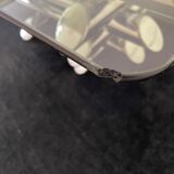 Tubular coffee table, glass and steel, Italy 1970