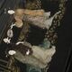 Table basse style chinois en bois noir et incrustrations de nacre